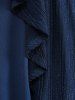 Robe Haute Basse Superposée en Maille Grande Taille à Volants à Paillette - Bleu profond 1X | US 14-16