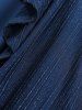 Robe Haute Basse Superposée en Maille Grande Taille à Volants à Paillette - Bleu profond 3X | US 22-24