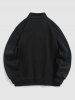 Men's Casual Letter CALIFORNIA Graphic Printed Quarter Zip Thermal Fleece Lined Front Pocket Mock Neck Pullover Sweatshirt -  