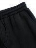 Men's Letter Sun Moon Printed Kangaroo Pocket Fleece-lined Hoodie and Drawstring Sports Jogger Pants -  
