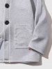 Men's Basic Minimalist Style Button Up V-neck Front Pocket Knitted Cardigan -  
