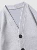 Men's Basic Minimalist Style Button Up V-neck Front Pocket Knitted Cardigan -  