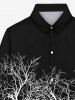 Chemise Arbre Imprimé Gothique avec Boutons pour Homme - Noir XL