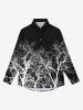 Gothic Tree Print Buttons Shirt For Men -  
