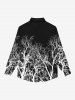 Gothic Tree Print Buttons Shirt For Men -  