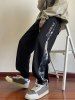 Men's TOWERING Bear Embroidered Beam Feet Drawstring Ninth Jogger Pants -  