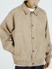 Men's Solid Color Button Front Slant Pocket Techwear Suede Cargo Jacket -  