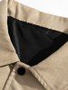 Men's Solid Color Button Front Slant Pocket Techwear Suede Cargo Jacket -  