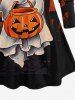 Plus Size Halloween Ghost Pumpkin Moon Bat Tree Print T-shirt -  