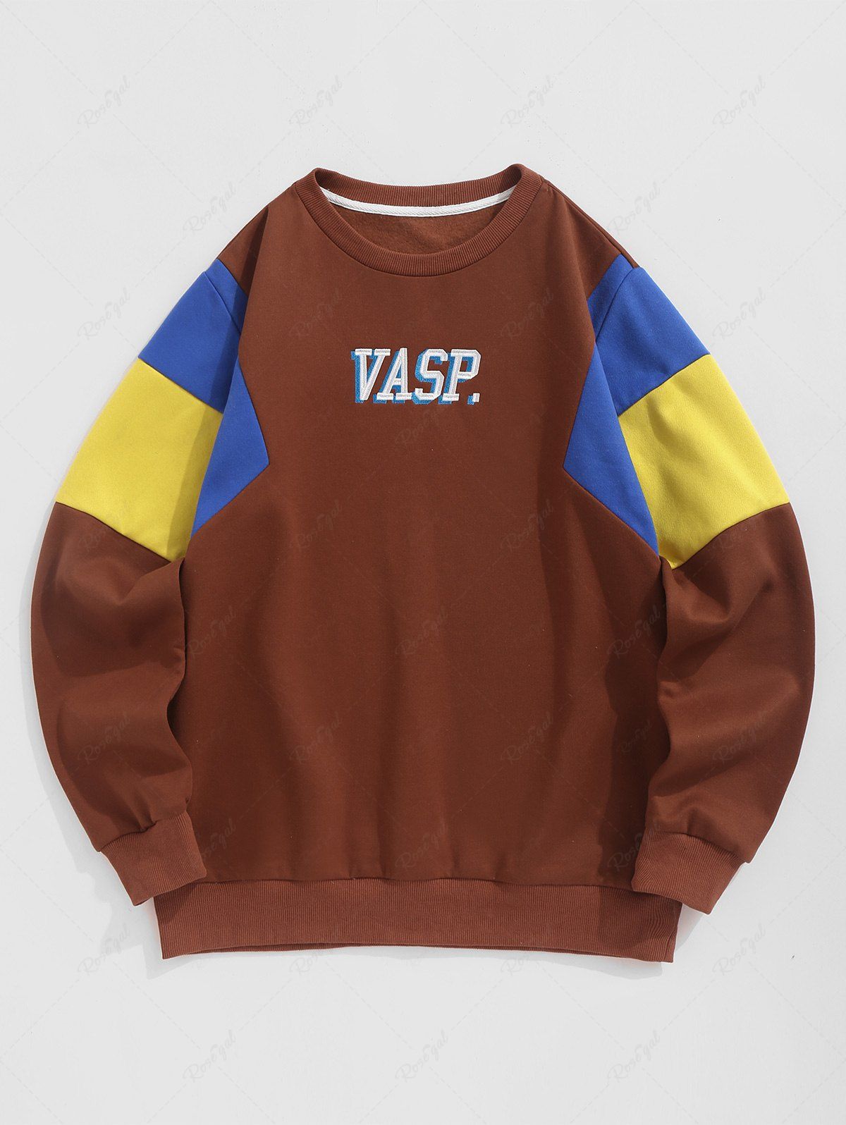 Hot VASP Embroidery Colorblock Fleece Line Thermal Sweatshirt  