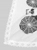 Halloween Costume Skeleton Poncho Shawl Skull Spider Web Handkerchief Cape and Skinny Leggings Plus Size Outfit -  