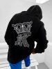 Men's Vintage Style Playing Card Crown Printed Thermal Fleece-lined Pullover Hoodie -  