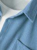 Solid Color Corduroy Long Sleeves Shirt -  