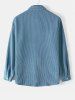 Solid Color Corduroy Long Sleeves Shirt -  
