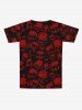 Gothic Skulls Print Halloween Short Sleeves T-shirt For Men -  