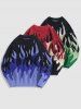 Y2K Aesthetic Flame Graphic Casual Sweater -  