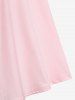 Plus Size Halloween Skeleton Print Bell Sleeves Hooded High Low Dress -  