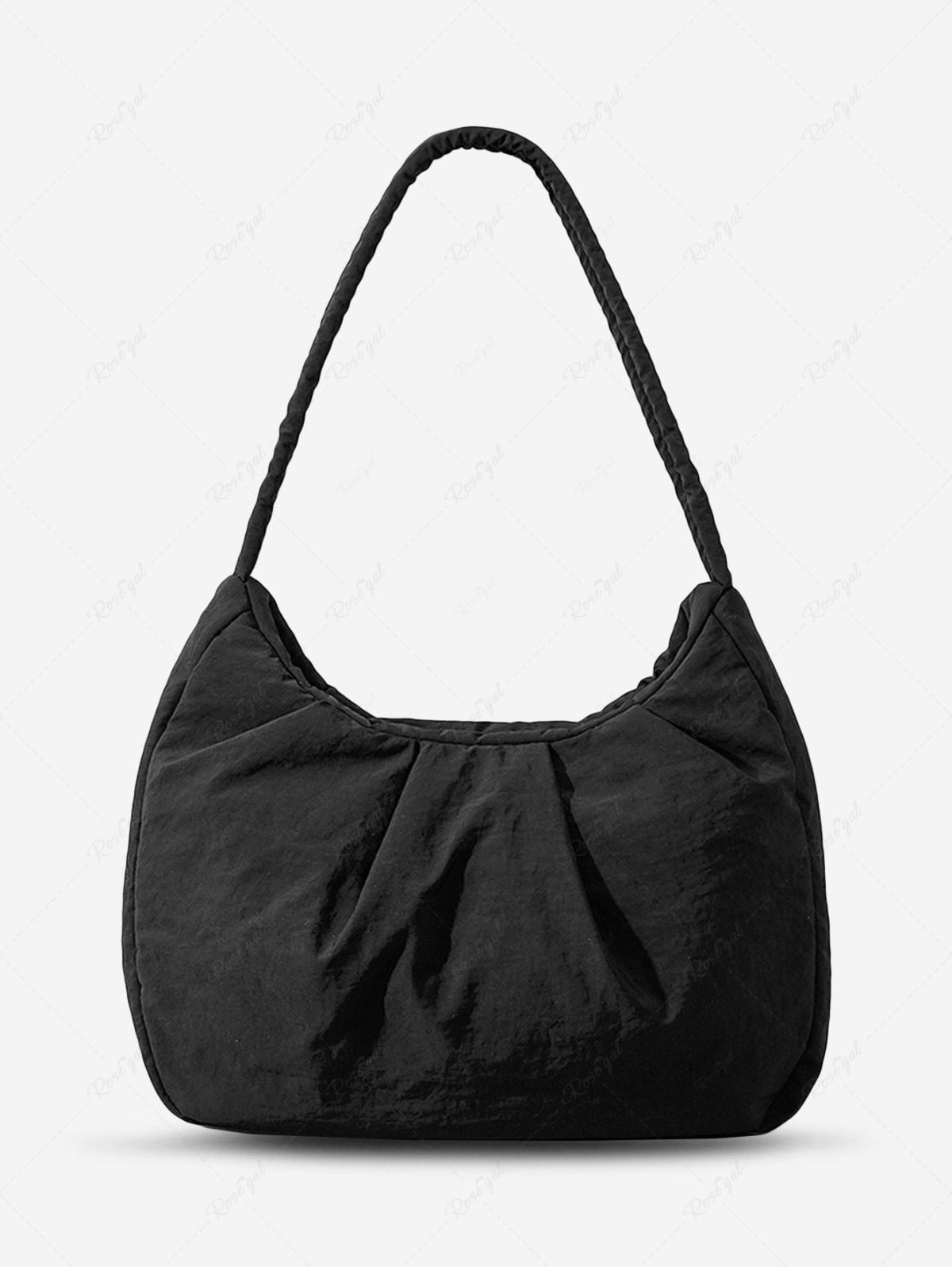 Affordable Women's Daily Solid Color Ruched Design Clouds Style Dumpling Shaped Underarm Shoulder Bag  