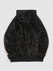 Men's C'EST LA VIE PARIS Letter Embroidered Fuzzy Fleece Colorblock Sleeves Kangaroo Pocket Design Pullover Hoodie -  