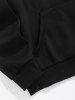 Men's OAKLAND Eagle Printed Quarter Zip Stand Collar Kangaroo Pocket Thermal Fleece-lined Pullover Sweatshirt -  