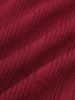 Plus Size Turn Down Collar Ribbed Zipper O-Ring Buckle Belt Knitted 2 in 1 Tops -  