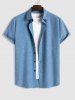 Short Sleeves Button Front Shirt and Drawstring Pants Set -  