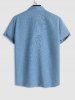 Short Sleeves Button Front Shirt and Drawstring Pants Set -  