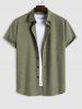 Short Sleeves Button Front Shirt and Drawstring Pants Set -  