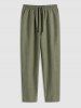 Short Sleeves Button Front Shirt and Drawstring Pants Set -  
