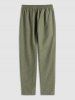 Short Sleeves Button Front Shirt and Drawstring Pants Set -  