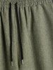 Short Sleeves Button Front Shirt and Drawstring Pants Set -  