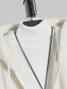 Men's Basic Style Solid Color Fluffy Teddy Fleece Front Pocket Zip Fly Hooded Jacket -  