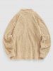 Pocket Design Quarter Button Corduroy Faux Fur Spliced Fluffy Teddy Sweatshirt -  