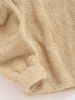Pocket Design Quarter Button Corduroy Faux Fur Spliced Fluffy Teddy Sweatshirt -  