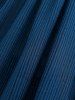 T-shirt Texturé Plissé Noué de Grande Taille à Manches de Cloche à Volants - Bleu profond 4X | US 26-28