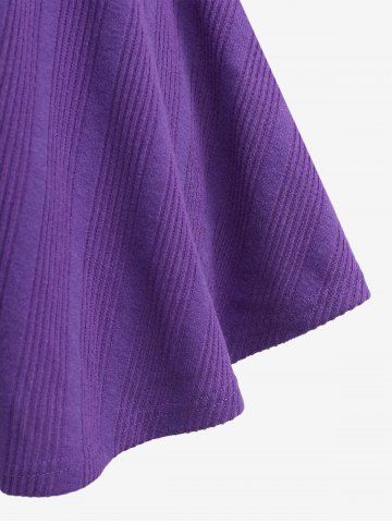 Plus Size Ruffles Ruched Plaid Ribbed Belt T-shirt