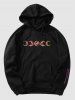 Men's Letter Sun Moon Printed Kangaroo Pocket Fleece-lined Hoodie and Drawstring Sports Jogger Pants -  
