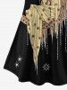 Renaissance Plus Size Moon Star Tassle Goddess Print T-shirt -  