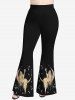 Renaissance Plus Size Moon Tassel Star Goddess Print Flare Pants -  