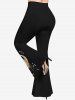 Renaissance Plus Size Moon Tassel Star Goddess Print Flare Pants -  