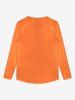 T-shirt D'Halloween Gothique Citrouille Imprimée avec Boutons - Orange L