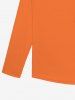 T-shirt D'Halloween Gothique Citrouille Imprimée avec Boutons - Orange 7XL