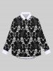 Chemise D'Halloween Gothique Crâne Squelette Imprimées pour Homme - Noir 2XL