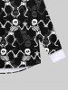 Gothic Skull Skeleton Print Halloween Shirt For Men -  