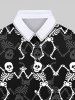 Chemise D'Halloween Gothique Crâne Squelette Imprimées pour Homme - Noir 3XL
