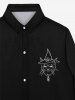 Gothic Hat Cat Pentagram Print Halloween Shirt For Men -  