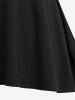 Gothic PU Panel Ruched Zipper Fishnet Off The Shoulder High Low T-shirt -  