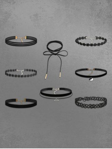8 Pieces Choker Necklace Set