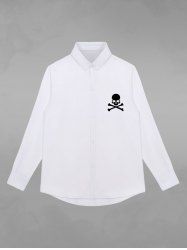 Gothic Skull Print Buttons Shirt For Men -  