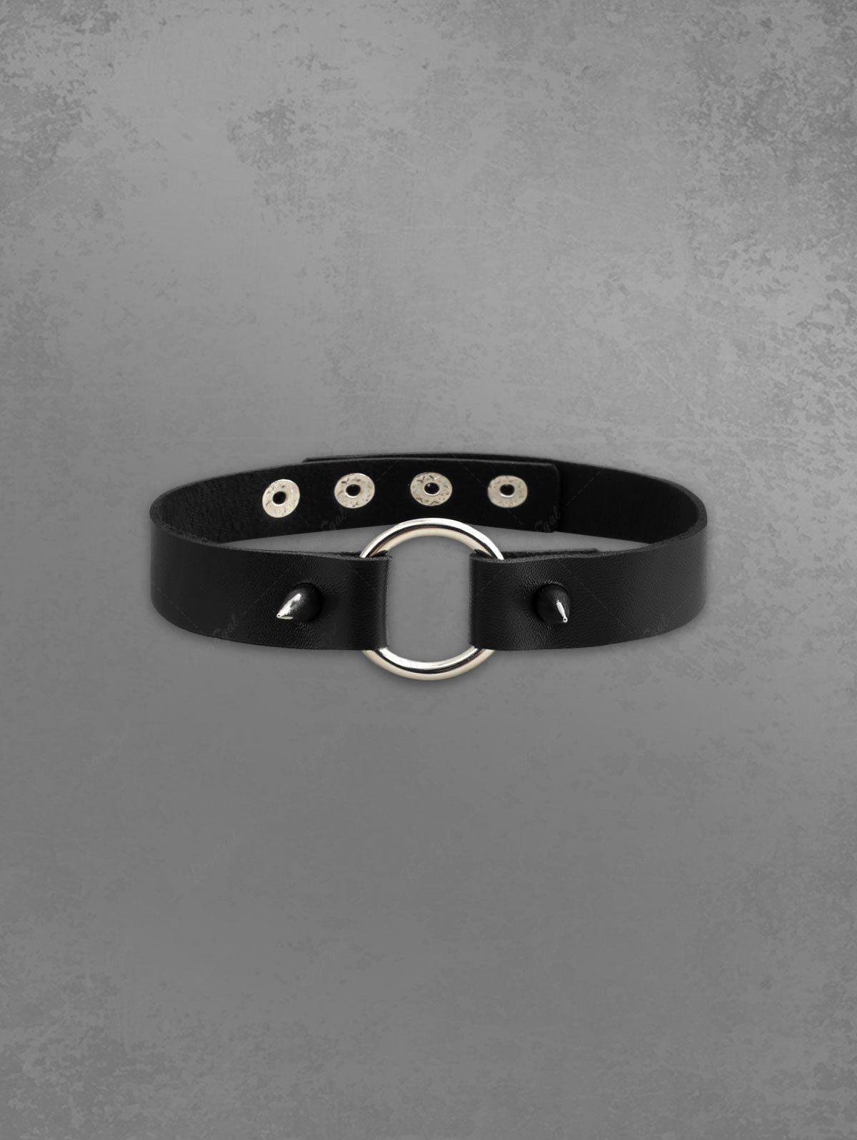 Outfits Gothic Rivet PU Adjustable Leather Choker  